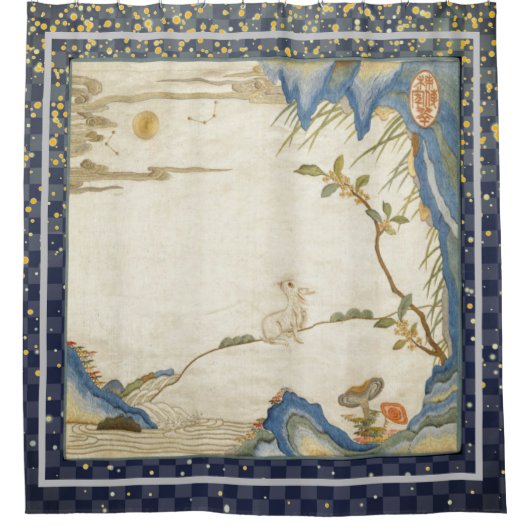 ムーン日本のシャワーカーテンを見るバニー シャワーカーテン (正面)