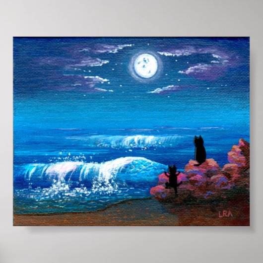 ムーン海ブラックキャットアート制作 ポスター (正面)