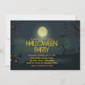 ムーン淡い色のハローウィンパーティ招待状 招待状 (正面)