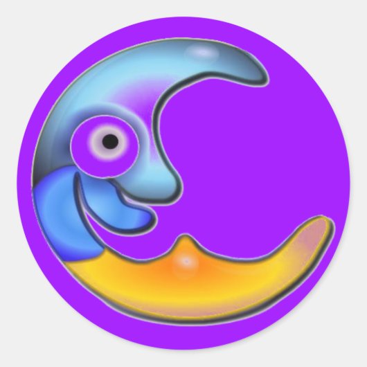 ムーン熱狂するステッカー ラウンドシール (正面)