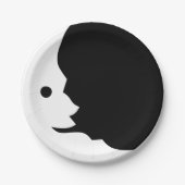 ムーン白黒月スマイル紙プレート ペーパープレート (正面)