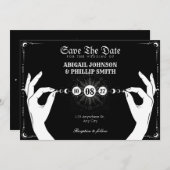 ムーン神秘的な魔法結婚ハンド 招待状 (正面/裏面)