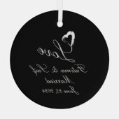 ムーン結婚したハート結婚オーナメント ガラスオーナメント (裏面)