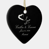 ムーン結婚したハート結婚オーナメント セラミックオーナメント (右)