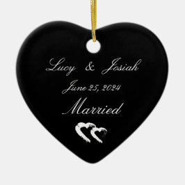 ムーン結婚したハート結婚オーナメント セラミックオーナメント