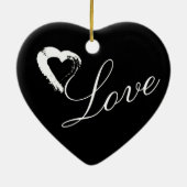 ムーン結婚したハート結婚オーナメント セラミックオーナメント (裏面)