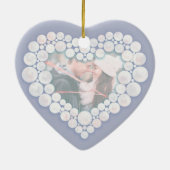 ムーン結婚ストーン記念日3ハートまたは13 セラミックオーナメント (裏面)