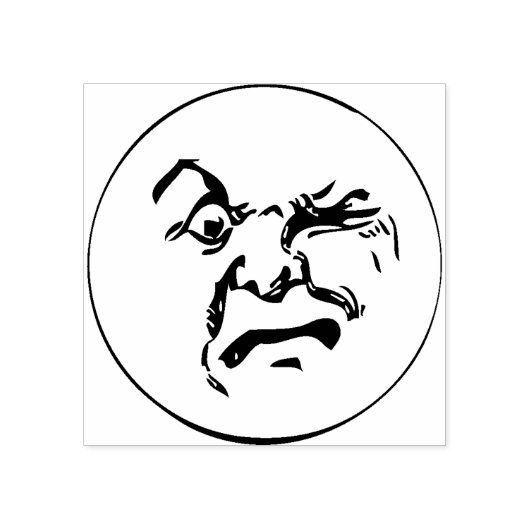 ムーン顔ゴム印 ラバースタンプ (インプリント)