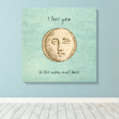 ムーン顔ラブ キャンバスプリント (インサイチュ (ウッドフロア))