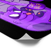 ムーン顔猫昼寝かわいい猫 ポスター (角)