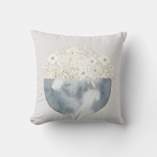 ムーン魔法ハーフムーン&フローラルパターン クッション (正面)