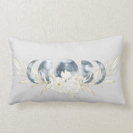 ムーン魔法ムーンフェイズ&フローラルパターン ランバークッション