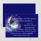 ムーン アンド バック ベイビー シャワー 招待状 (正面/裏面)