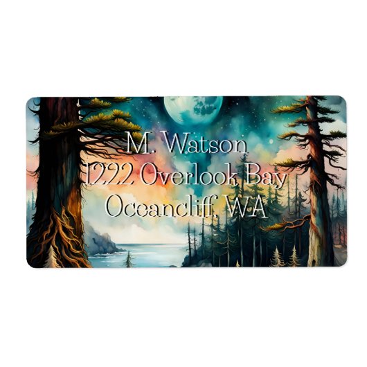 ムーン・オーバー・ア・海・ベイ・アドレス ラベル (正面)