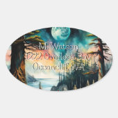 ムーン・オーバー・ア・海・ベイ・アドレス 楕円形シール (正面)