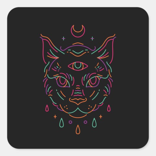 ムーン・キャット スクエアシール (正面)