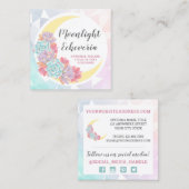 ムーン&サクラントパステルミスティックサボスソーシャルアイコン スクエア名刺 (正面/裏面)