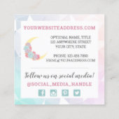 ムーン&サクラントパステルミスティックサボスソーシャルアイコン スクエア名刺 (裏面)