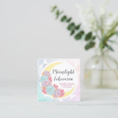 ムーン&サクラントパステルミスティックサボスソーシャルアイコン スクエア名刺 (スタンド正面)