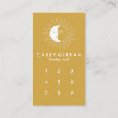 ムーン&サンシックエレガントラインスケッチカスタム金ゴールド ロイヤリティカード (正面)