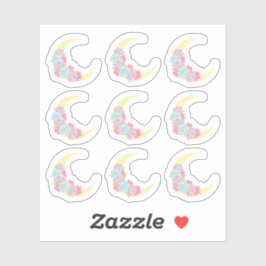 ムーン&スクトルパステルボホシックフローラサボツ シール