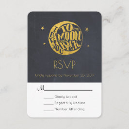 ムーン&スターズとロマンチックなことわざウェディングRSVP 出欠カード