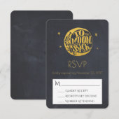 ムーン&スターズとロマンチックなことわざウェディングRSVP 出欠カード (正面/裏面)