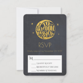 ムーン&スターズとロマンチックなことわざウェディングRSVP 出欠カード