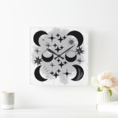 ムーン&スターズアクリルウォールクロック スクエア壁時計 (ホーム)