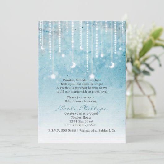 ムーン&スターズシアルベビーシャワー招待状 招待状 (スタンド正面)