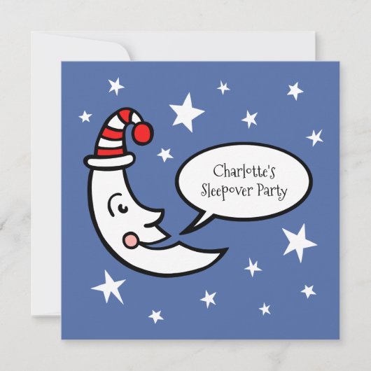ムーン&スターズスリープバーパーティー誕生日招待状 (正面)
