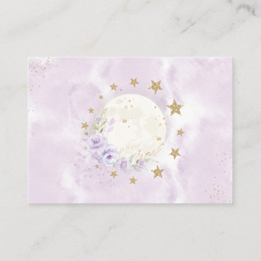 ムーン&スターズパープル金ゴールドフローラおむつラッフル エンクロージャーカード (裏面)