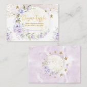 ムーン&スターズパープル金ゴールドフローラおむつラッフル エンクロージャーカード (正面/裏面)
