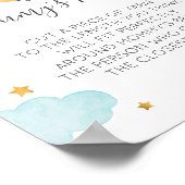 ムーン&スターズブルーお母さんの腹の大きさはどれくらい?サイン ポスター (角)