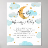 ムーン&スターズブルーお母さんの腹の大きさはどれくらい？サイン ポスター (正面)