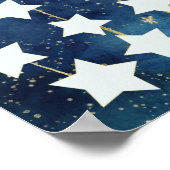 ムーン&スターズベビーシャワーゲストブックオルタナティブ ポスター (角)