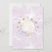 ムーン&スターズ誕生日パープル金ゴールドフローラ サンキューカード (裏面)