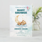 ムーン＆スターズ ベアベイビーシャワー招待状 招待状 (スタンド正面)