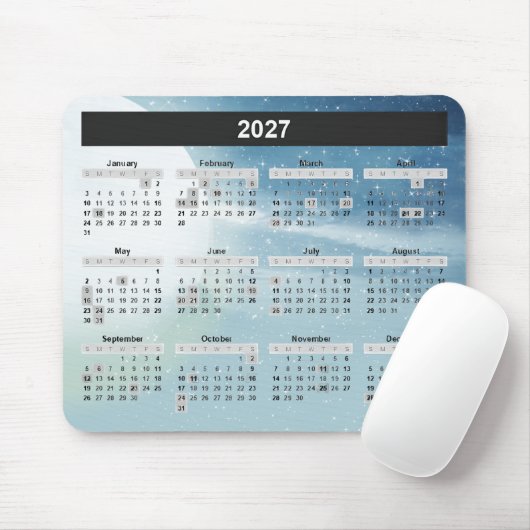 ムーン&スターズ 2027年 カレンダー マウスパッド (マウス)