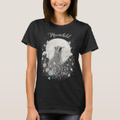 ムーン・チャイルドの癒しアライグマ 神秘の森 ブルー Tシャツ (正面)