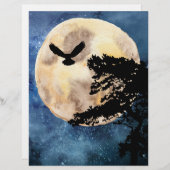 ムーン&フクロウミッドナイトスクラップブック紙 (正面/裏面)