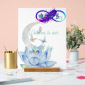 ムーン&ロータスアクリルウェルカムサイン アクリルサイン (ウェディング)