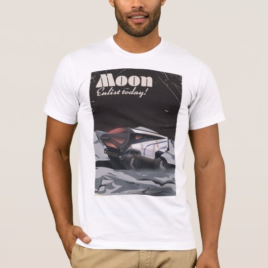 ムーン - "今すぐ登録" サイエンスフィクション ポスター Tシャツ (正面)