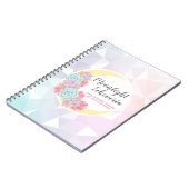 ムーン&多肉植物 パステル ミスティック ボヘミア フラワー カクタス ノートブック (左側)