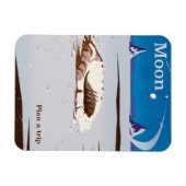 ムーン – Sci-fiヴィンテージ旅行ポスター マグネット (横)