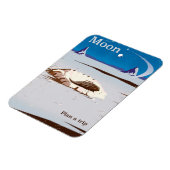 ムーン – Sci-fiヴィンテージ旅行ポスター マグネット (左側)