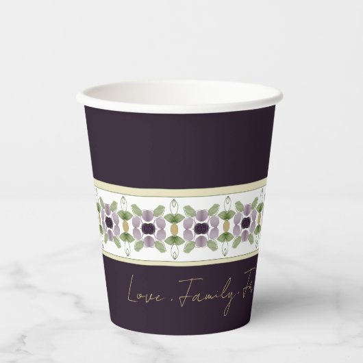 ムーヴとパープルのフローラ 紙コップ (正面)