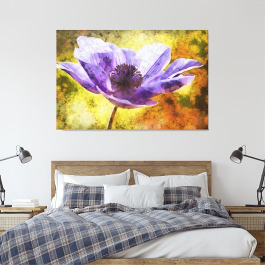 ムーヴアネモネフラワーアクリル絵画ズ キャンバスプリント (インサイチュ (寝室))