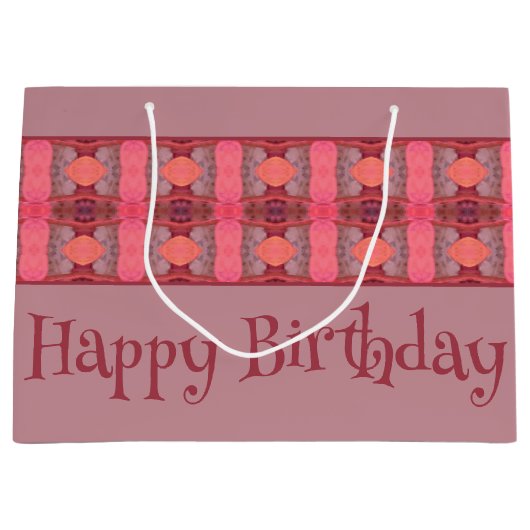 ムーヴアンドピーチデザイパターン（の模様が）あるナー ラージペーパーバッグ (正面)