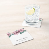 ムーヴウォーターバラ結婚フローラカスタムズ スクエアペーパーコースター (インサイチュ)